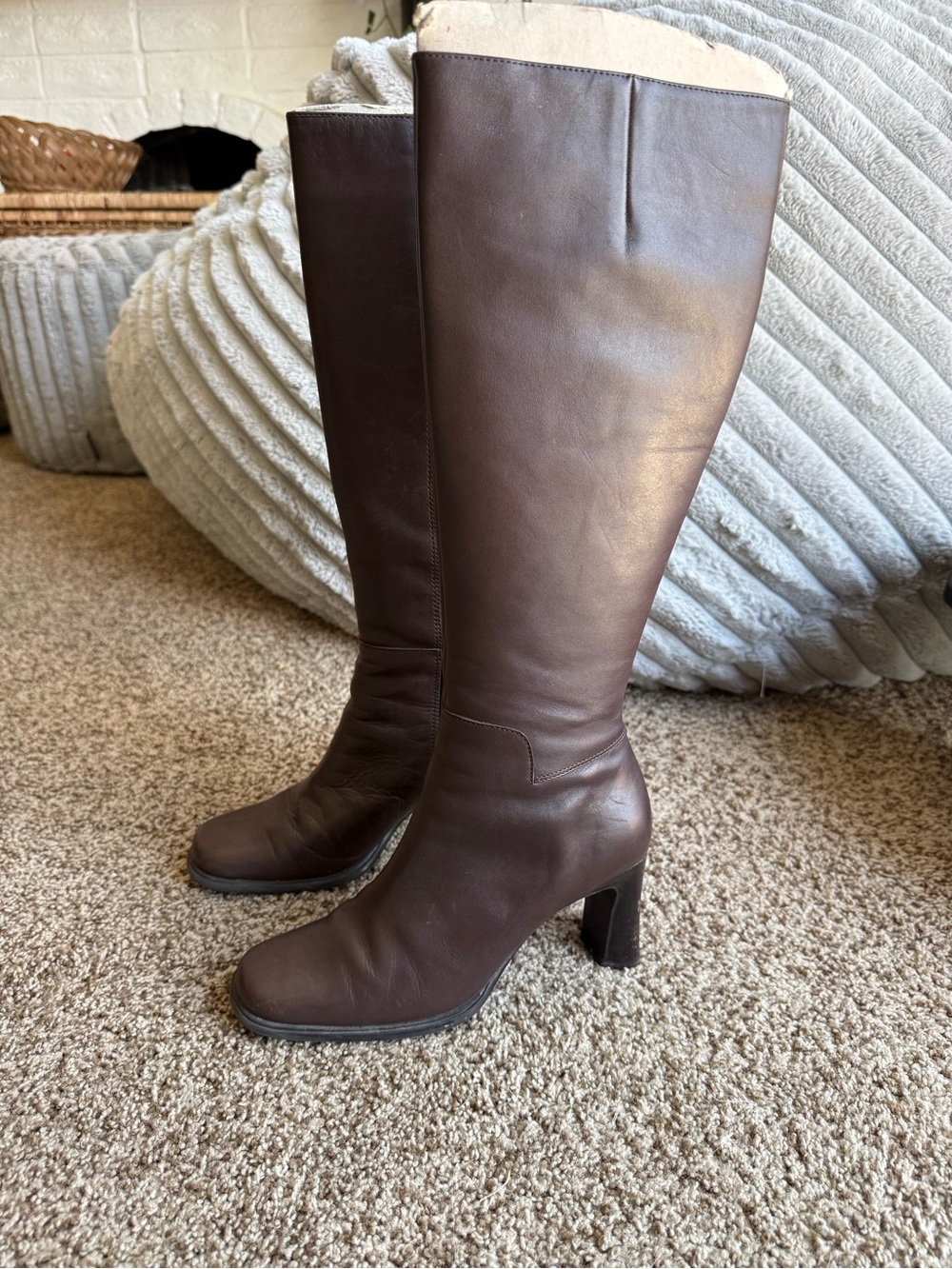 Laura Ashley Tall Brown Leather Heeled Boots